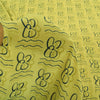 Sanskriti Vintage Sarees Lemon Yellow Pure Crepe Silk Printed Sari Craft Sustainable Fabric