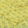 Sanskriti Vintage Sarees Lemon Yellow Pure Crepe Silk Printed Sari Craft Sustainable Fabric