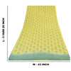 Sanskriti Vintage Sarees Lemon Yellow Pure Crepe Silk Printed Sari Craft Sustainable Fabric
