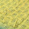 Sanskriti Vintage Sarees Lemon Yellow Pure Crepe Silk Printed Sari Craft Sustainable Fabric