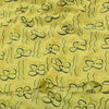 Sanskriti Vintage Sarees Lemon Yellow Pure Crepe Silk Printed Sari Craft Sustainable Fabric