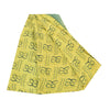 Sanskriti Vintage Sarees Lemon Yellow Pure Crepe Silk Printed Sari Craft Sustainable Fabric