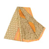 Sanskriti Vintage Sarees Cream 100%Pure Crepe Silk Printed Sari 5yd Craft Sustainable Fabric