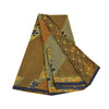 Sanskriti Vintage Sarees Multi Pure Crepe Silk Printed Sari 5yd Craft Sustainable Fabric