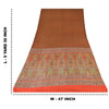 Sanskriti Vintage Sarees Orange/Green Pure Crepe Silk Printed Sari Craft Sustainable Fabric
