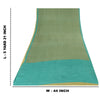 Sanskriti Vintage Sarees Green/Blue Pure Crepe Silk Print Sari 5yd Craft Sustainable Fabric