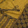 Sanskriti Vintage Sarees Shades Of Green SequinsPure Crepe Print Sari 5yd Sustainable Fabric