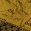 Sanskriti Vintage Sarees Shades Of Green SequinsPure Crepe Print Sari 5yd Sustainable Fabric