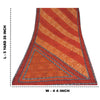 Sanskriti Vintage Sarees Orange Pure Crepe Silk Printed Sari 5yd Craft Sustainable Fabric