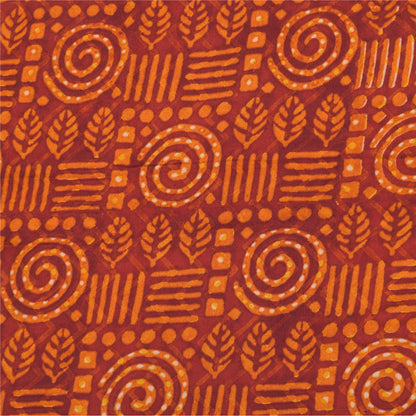 Sanskriti Vintage Sarees Orange Pure Crepe Silk Printed Sari 5yd Craft Sustainable Fabric