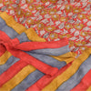 Sanskriti Vintage Sarees Red 100% Pure Crepe Silk Printed Sari 5yd Craft Sustainable Fabric
