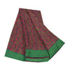 Sanskriti Vintage Sarees Pink Pure Crepe Silk Printed Sari 5yd Craft Sustainable Fabric