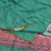 Сари Sanskriti Vintage, зеленое чистое креповое шелковое сари с принтом, 5 ярдов, ткань для рукоделия из экологически чистой ткани
