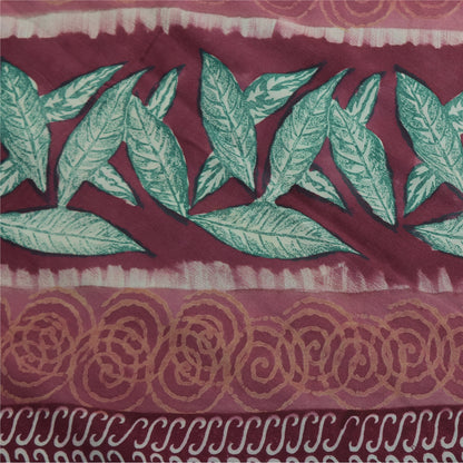 Сари Sanskriti Vintage, зеленое чистое креповое шелковое сари с принтом, 5 ярдов, ткань для рукоделия из экологически чистой ткани