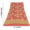 Sanskriti Vintage Sarees Red/Cream Pure Crepe Silk Printed Sari 5yd Craft Sustainable Fabric
