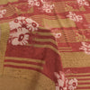 Sanskriti Vintage Sarees Red/Cream Pure Crepe Silk Printed Sari 5yd Craft Sustainable Fabric