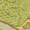 Sanskriti Vintage Sarees Green Pure Crepe Silk Printed Sari 5yd Craft Sustainable Fabric