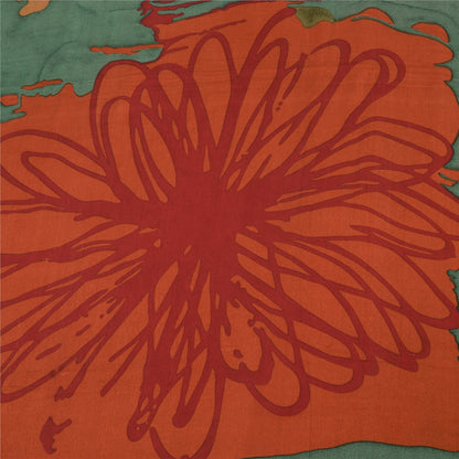 Санскритские винтажные сари красного цвета 100% чистый креп шелк напечатанное сари 5 ярдов ремесленная устойчивая ткань