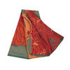 Санскритские винтажные сари красного цвета 100% чистый креп шелк напечатанное сари 5 ярдов ремесленная устойчивая ткань