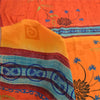 Sanskriti Vintage Sarees Orange Pure Crepe Silk Printed Sari 6yd Craft Sustainable Fabric