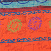 Sanskriti Vintage Sarees Orange Pure Crepe Silk Printed Sari 6yd Craft Sustainable Fabric