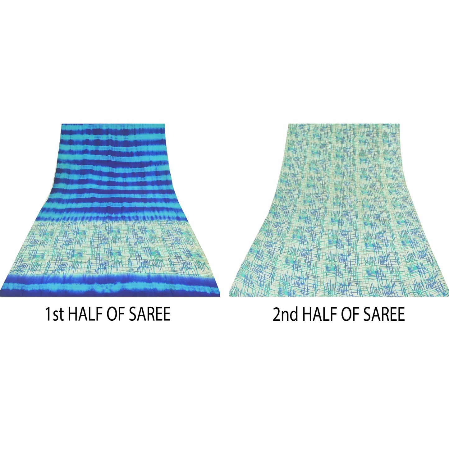 Санскритские винтажные сари синего цвета 100% чистый креп шелк напечатанное сари 5 ярдов ремесленная устойчивая ткань