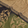 Sanskriti Vintage Sarees Light-Brown Pure Crepe Silk Print Sari 5yd Craft Sustainable Fabric
