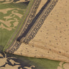 Sanskriti Vintage Sarees Light-Brown Pure Crepe Silk Print Sari 5yd Craft Sustainable Fabric