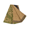Sanskriti Vintage Sarees Light-Brown Pure Crepe Silk Print Sari 5yd Craft Sustainable Fabric