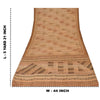 Sanskriti Vintage Sarees Brown Pure Crepe Silk Printed Sari 5yd Craft Sustainable Fabric