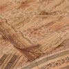 Sanskriti Vintage Sarees Brown Pure Crepe Silk Printed Sari 5yd Craft Sustainable Fabric