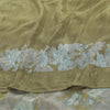 Sanskriti Vintage Sarees Green Pure Crepe Floral Printed 5+YD Eco-Friendly Sari
