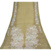 Sanskriti Vintage Sarees Green Pure Crepe Floral Printed 5+YD Eco-Friendly Sari