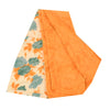 Sanskriti Vintage Sarees Orange/ivory Pure Crepe Silk Printed Sari Craft Sustainable Fabric
