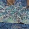 Sanskriti Vintage Sarier Blå/Brun Sari i Ren Crepe Silke Print, 5+ yards Håndværksmæssigt Bæredygtigt Stoff