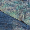 Sanskriti Vintage Sarier Blå/Brun Sari i Ren Crepe Silke Print, 5+ yards Håndværksmæssigt Bæredygtigt Stoff