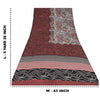 Sanskriti Vintage Sarees Red/Ivory Pure Crepe Silk Print Sari 5+yd Craft Sustainable Fabric
