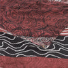 Sanskriti Vintage Sarees Red/Ivory Pure Crepe Silk Print Sari 5+yd Craft Sustainable Fabric