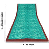 Sanskriti Vintage Sarees Blue Paint/Print Pure Crepe Silk Sari 5yd Craft Sustainable Fabric