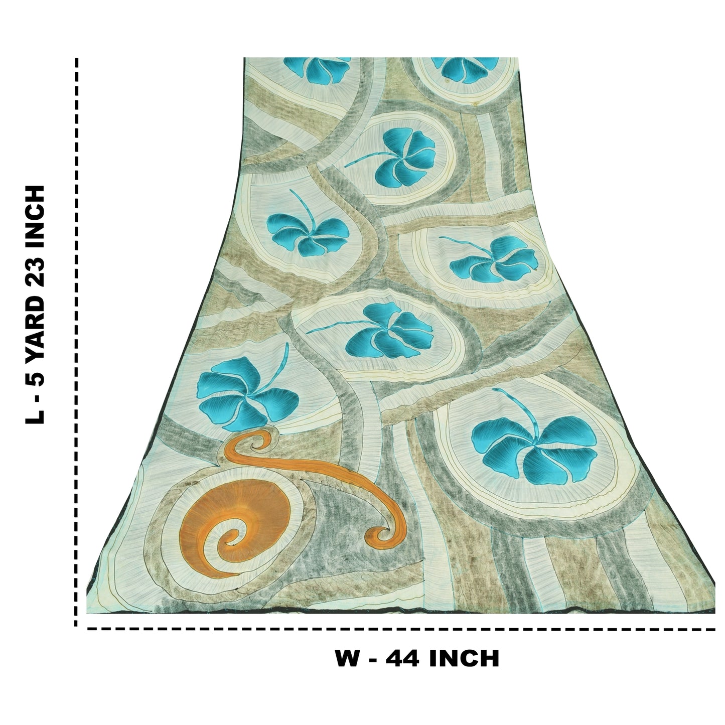 Sanskriti Vintage Sarees Multi Pure Crepe Silk Printed Sari 5+yd Craft Sustainable Fabric