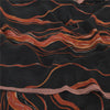 Sanskriti Vintage Sarees Black/Orange Pure Crepe Silk Printed Sari Craft Sustainable Fabric
