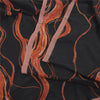 Sanskriti Vintage Sarees Black/Orange Pure Crepe Silk Printed Sari Craft Sustainable Fabric
