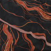 Sanskriti Vintage Sarees Black/Orange Pure Crepe Silk Printed Sari Craft Sustainable Fabric