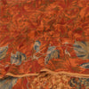 Sanskriti Vintage Sarees Multi Pure Crepe Silk Printed Sari 5+yd Craft Sustainable Fabric