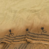 Sanskriti Vintage Sarees Beige Pure Crepe Silk Printed Sari 5+yd Craft Sustainable Fabric