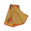 Sanskriti Vintage Sarees Hand Beaded Pure Crepe Printed Sari 5+yd Craft Sustainable Fabric