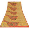Sanskriti Vintage Sarees Hand Beaded Pure Crepe Printed Sari 5+yd Craft Sustainable Fabric