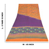 Sanskriti Vintage Sarees Purple/Orange Pure Crepe Printed Sari 5+yd Craft Sustainable Fabric