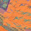 Sanskriti Vintage Sarees Purple/Orange Pure Crepe Printed Sari 5+yd Craft Sustainable Fabric