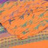 Sanskriti Vintage Sarees Purple/Orange Pure Crepe Printed Sari 5+yd Craft Sustainable Fabric